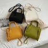 Sacs de soirée Bandoulière en cuir PU souple pour femmes Couleur unie Simple Sacs à main d'épaule Femme Marque Designer Tendances Sacs à main Vert 231023