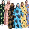 Women's Sleep Lounge extra långa hoodies vinter sherpa tv -filt plysch fleece familj matchande kläder tröjor tecknad hemkläder överdimensionerade kläder T231024