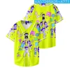 メンズTシャツwamni omoriゲーム野球ユニフォームハラジュク服ヒップホップ薄いプルオーバー夏のカジュアルショートスリーブ面白い服