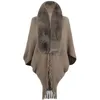 Women's Cape Shawls الخريف الشتاء الطويل Fringe Poncho سترة كبيرة الحجم v-jumper knitwear العطلة خمر كيب باتوينغ الأكمام ponczo 231023