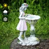 Décorations de jardin Statue de jardin féerique en résine, Figurine d'ange, lumière solaire d'extérieur, lampe féerique florale, lanterne, effet de caractéristique d'eau, décoration de jardin 231023