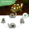 Trädgårdsdekorationer Goodeco Solar Turtle Statyes With Solar LED Lights Outdoor Lawn Decor Statue For Garden Balcony Unika gåvor för kvinnor barn 231023