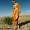 Ethnic Clothing Ręcznie szyte diamenty Abaya Dubai muzułmańska długa sukienka Kaftan Islam Afryka