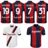 2023 2024 Club Team Bologna Soccer 9 Joshua Zirkzee Jerseys 7 Riccardo Orsolini 28 Lukasz Skorupski 19 Lewis Ferguson 31 Sam Beukema Football Shirt Kits Rödvit