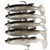 Yemler Cazlar 5pcslot Jig Hook Silikon Yumuşak Yem Seti Swimbait 8cm 125g Balıkçılık Salları Pike Bass Cazibe Takımı için Yapay Kauçuk 231023