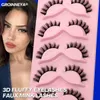 Cílios Postiços Groinneya 3D Mink Lashes Faux Fluffy Lash 5 Pares Olho de Gato Grosso Curto Natural FakeLashes 231024