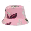 Berets Neotropical Plant Bucket Hat Men Print Large Leaf Sunscreen UV Protection Caps For Women Unisex Seaside Beach Fishing Hats