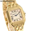 Luxe quartz uurwerk C artierrsWatch Tank solo Unisex quartz horloges K18 geel goud / K18YG Ladies5QOW