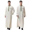 Roupas étnicas 2023 moda jubba thobe para homem muçulmano adulto dubai kaftan apliques manga longa islâmica plus size saudita árabe robe