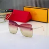 Desginer Fendy Neue rahmenlose Sonnenbrille, Netzrot, Polygon-Brille, Damenmode-Sonnenbrille