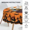 1pc, Polyester Tablecloth, Pumpkin Castle Ghost Round Table Cloth, Embossed Edge, Halloween Theme Pumpkin Ghost Printed Tablecover, Stain Resistant, Waterproof,