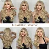 Synthetic Wigs Natural Blonde Yellow Long Wavy Synthetic Hair Wigs with Bangs Women Body Wave Afro Female Wigs Cosplay Daily HairL231024