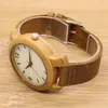 Relógios de pulso 2023 relógios de madeira de bambu para homens e mulheres moda casual pulseira de couro genuíno relógio de pulso masculino relogio presente gota