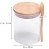 Storage Bottles 420 Ml Grain Container Sealed Canisters Glass Tea Jar Spice Food Bamboo Candy Lid