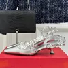 Сандалии металлическая заклепка 964 Декор Свадебная сандал