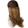 22 inç Moğol Virgin İnsan Saç Keşer Peruk İpeksi Düz Bal Sarışın Renk 27# Beyaz Kadın İçin Yahudi Peruklar