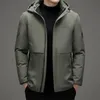 Herren-Daunenparkas, hochwertige Daunenjacke aus Baumwolle, abnehmbarer Hut für Herren, 2023, Wintermode, Business-Casual, verdickter, warmer Kapuzenmantel 231023