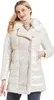 Bellivera Женская куртка-пуховик из искусственной кожи с объемной подкладкой из шерпы и съемным меховым воротником 13ODBS