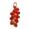 Porte-clés pendentif fraise porte-clés fruits délicats porte-clés sangle de téléphone portable lanière bricolage sac à dos