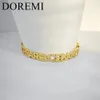 Jelly DOREMI Initial Letter Cuff Open Bangle Personalization Adjustable Size Name Gold Plated Non Fade Stainless Steel Gift Jewelry 231023