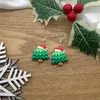 Boucles d'oreilles pendantes 50 paire/pack, ensemble de noël en argile, arbre/renne/père noël/pain d'épice pour femmes et filles, bijoux en polymère