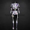 Theme Costume FD1386 2023 Halloween Women's Human Skeleton Print Party Cosplay Tight Jumpsuit for Women J231024