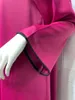 Etnik Giyim Fringe Djellaba Dubai Kalın Saten Müslüman Kadın Abaya Uzun Arap Elbise Partisi Akşam Ziyafet Jelaba Ramazan Eid Kaftan İslam