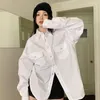 Blouses Femmes Blanc Mode Femmes Blouse 2023 Printemps Coréen Chemise surdimensionnée Lâche À Manches Longues Top Casual Femme Vêtements Hommes Y2K