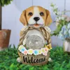 Garden Decorations Resin Sculpture Waterproof Lighted Solar Dog Statues Figurines Welcome Signs Home Outdoor Garden Yard Decoration 231023