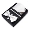 Bow Ties Est Design 65 Färger Holiday Present Tie Handkakor Pocket Squares Cufflink Set Nathtie Box Orange