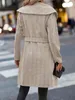 Misturas de lã feminina senhoras vintage solto outono inverno jaqueta feminina trench coat outerwear outfits chique topo blusão feminino 231023