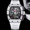 011 Luxury Classic Watch For Men Designer Watchs Mens Watches 7750 Chronograph Mechanical Movement Carbon Fiber Case Rubber Strap Wristwatches Montre de Luxe