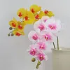 Fleurs décoratives 98CM 9 têtes orchidée en soie Phalaenopsis bricolage mariage Bouquet Floral plantes artificielles faux papillon décor à la maison