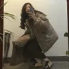 Abrigos de trinchera para mujer Parkas de estilo corto Mujeres más gruesas de cintura ancha Vintage Plaid Coreano Estilo a prueba de viento Outwear Invierno Mujer Clásico