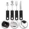 Conjuntos de louça 4 pcs talheres dobráveis utensílios ponderados idosos adaptáveis quatro peças conjunto reutilizável colher garfo borracha deficiente parkinson