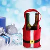 Storage Bags 6Pcs Xmas Red Wine Bag Party Non-Woven Classic Candy Pouches Large Handbags Home Wedding Kitchen Office Tree Props