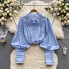 Women's Blouses Fashion Womens And Shirts Lapel Collar Office Elegant Shirt Long Sleeve Top Front Button Up Casual Loose