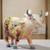 Christmas Decorations Hand painted 3D Ceramic Cow Furnishings Bullish American Country Style Home Accessories Exquisite Gifts 231024