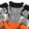 Camisolas masculinas 23 outono/inverno em torno do pescoço pulôver camisola de lã malha xadrez xadrez quente manga longa casual