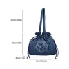 Sacs de soirée Sac pour femmes Style Denim Épaule pour femmes Simple Mode Cordon Sac à main Grande Capacité Casual Shopper Fourre-tout