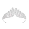 Hårklipp Jade Angel Princess Crown Classic Design Elegant Wedding Bridal Jewelry Tiaras and Crowns Women Zircon