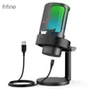 Walkie Talkie FIFINE USB-Mikrofon für Aufnahme und Streaming auf PC und Mac, Kopfhörerausgang und Touch-Mute-Tasten-Mikrofon mit 3 RGB-Modi – A8 231023