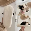 Tofflor Comwarm Cute Animal Furry Slipper For Women Girls Fluffy Winter Warm Slippers Woman Cartoon Milk Cow Home Cotton Shoes 231024