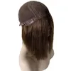 16 polegadas Peruano Virgem Cabelo Humano Cor Marrom #4 Kosher Perucas 130% Densidade Bob Estilo 4x4 Top De Seda Peruca Sem Cola Judaica para Mulher Branca