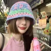 Wide Brim Hats Bucket Hats Summer Women Handmade Crochet Bucket Hats Shopping UV Protection Fashion Beanies Bell Knitted Korean Style Panama Wholesale 231023