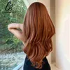 Sentetik peruklar uzun düz peruk ile patlama ile portakal demir kırmızı zencefil sentetik peruklar günlük parti cosplay peruk kadınlar için ısıya dayanıklı fiber saç