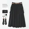 Rokken Retro rok met hoge taille All-match mode effen kleur eenvoudig corduroy streetwear tooling wind elegant casual