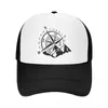 Ball Caps Custom Compass Rose Nawigacja na Mountain Baseball Cap Outdoor Men Regulowaną Kapelusz Trucker Hat Spring Snapback