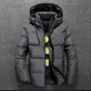 Men's Down Parkas Winter Warm Men Jacket Coat Casual Autumn Stand Collar Puffer Thick Hat White Duck Parka Male Men's Winter Down Jacket With Hood J1024