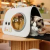 Porte-chats 31x41cm, pliable et respirant, messager Portable pour animaux de compagnie, sac à dos à bandoulière, Cage transparente et fournitures pour chiens
